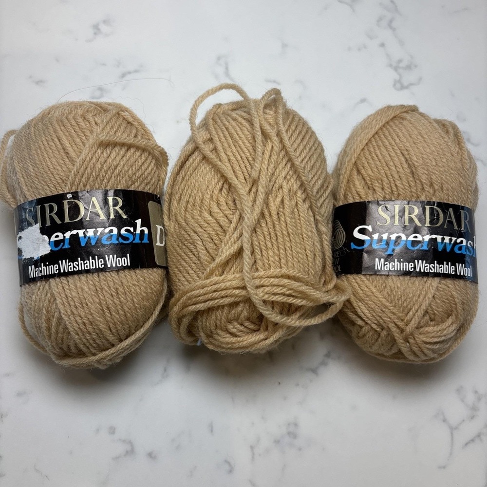 Sirdar Lot Of 3‎ 100% Superwash Pure Wool Yarn Skeins Color 041 Knitting Wool